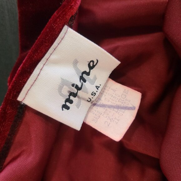 Vintage Mine Red Velvet Y2K Tank Dress Made in USA Embossed Party Sexy 2XL - Picture 8 of 9